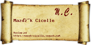 Mazák Cicelle névjegykártya